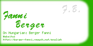 fanni berger business card